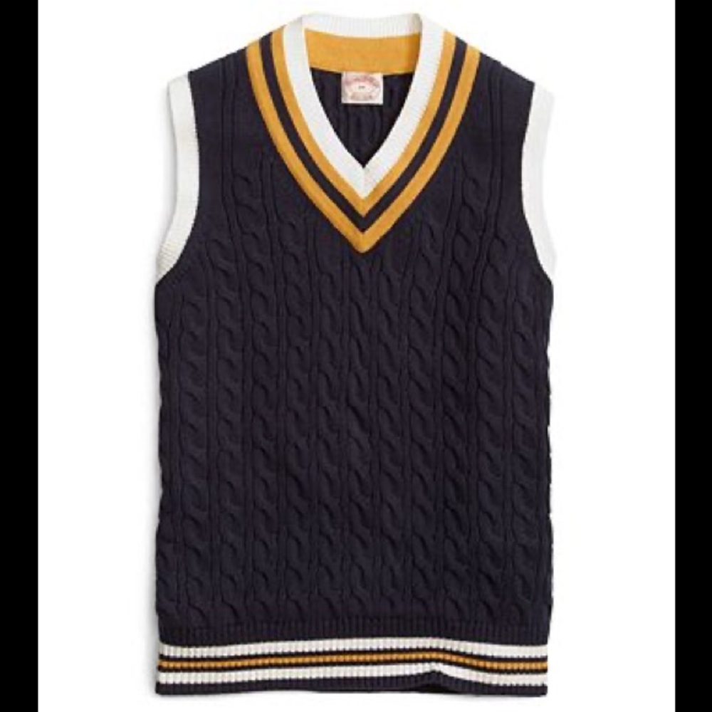 Brooks Brothers Cable Knit Sweater Vest